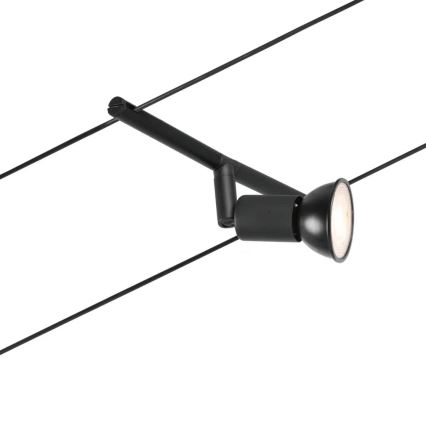 Paulmann 94446 - Sæt med 5xGU5,3/10W Komplet SALT kabelsystem 230V sort