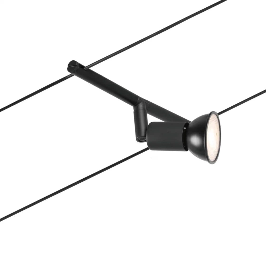 Paulmann 94446 - Sæt med 5xGU5,3/10W Komplet SALT kabelsystem 230V sort