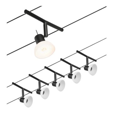 Paulmann 94450 - SÆT 5xGU5,3/10W Spotlampe til skinnesystem SHEELA 230V sort