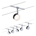 Paulmann 94457 - Sæt 5xLED/4W komplet wiresystem CLEAR 230V sort/blank krom