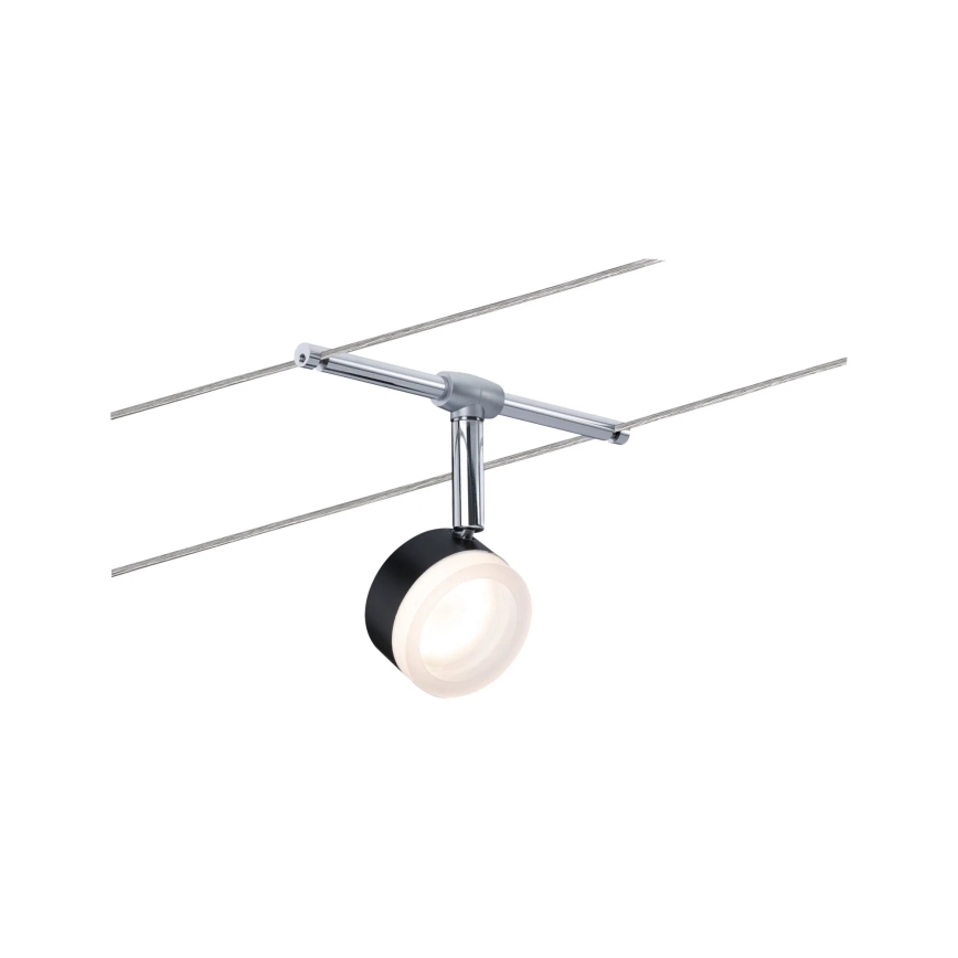 Paulmann 94457 - SÆT 5xLED/4W spots til kabelsystem CLEAR 230V sort/blank krom