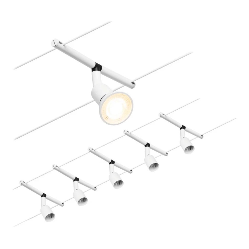 Paulmann 94458 - SÆT 5xGU5,3/10W Spotlampe til skinnesystem SALT 230V hvid