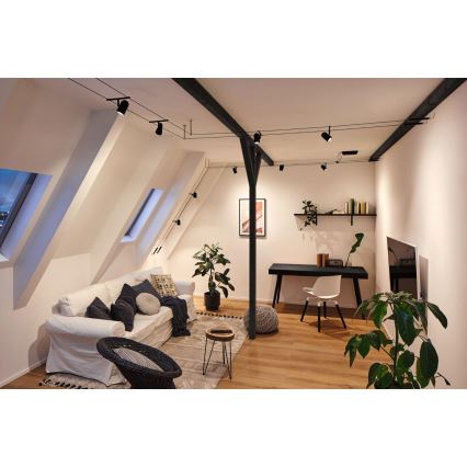 Paulmann 94469 - Sæt med 5x GU5,3/10W, komplet kabelsystem CUP 230V, sort