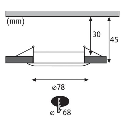 Paulmann 94473 - SÆT 3xLED/6W IP44 Indbygningslampe til badeværelse NOVA 230V