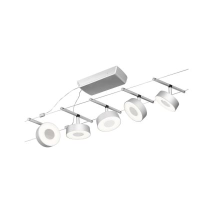 Paulmann 94475 - Sæt 5x LED/5W komplet wiresystem CIRCLE 230V mat krom
