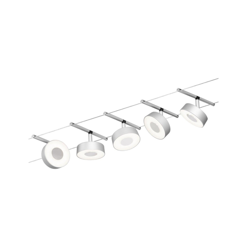 Paulmann 94475 - Sæt 5x LED/5W komplet wiresystem CIRCLE 230V mat krom