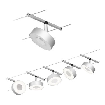Paulmann 94475 - SÆT 5xLED/5W Spotlys til CIRCLE kabelsystem 230V mat krom
