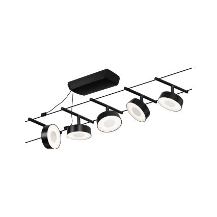 Paulmann 94479 - SÆT 5xLED/5W Spotlampe til skinnesystem CIRCLE 230V sort