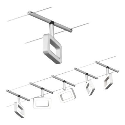 Paulmann 94481 - Sæt med 5 x LED (4,8 W), komplet wire-system FRAME 230 V i mat krom