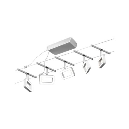 Paulmann 94481 - Sæt med 5 x LED (4,8 W), komplet wire-system FRAME 230 V i mat krom