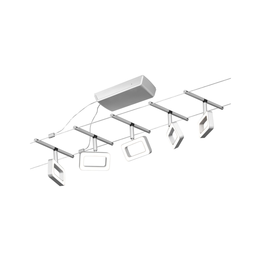 Paulmann 94481 - Sæt med 5 x LED (4,8 W), komplet wire-system FRAME 230 V i mat krom
