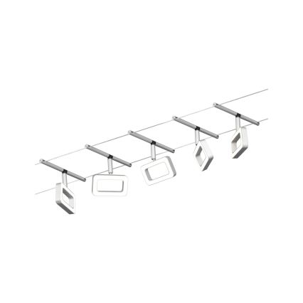 Paulmann 94481 - Sæt med 5 x LED (4,8 W), komplet wire-system FRAME 230 V i mat krom