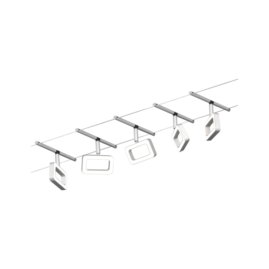 Paulmann 94481 - Sæt med 5 x LED (4,8 W), komplet wire-system FRAME 230 V i mat krom