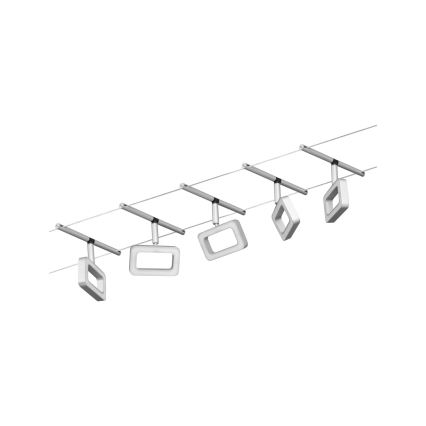 Paulmann 94481 - Sæt med 5 x LED (4,8 W), komplet wire-system FRAME 230 V i mat krom
