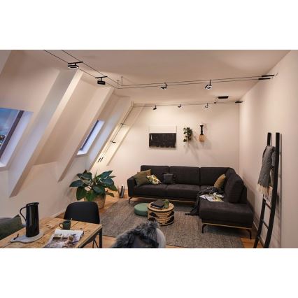 Paulmann 94485 - Sæt 5xLED/4,8W Komplet wire-system FRAME 230V sort