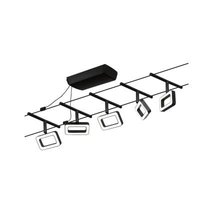 Paulmann 94485 - Sæt 5xLED/4,8W Komplet wire-system FRAME 230V sort
