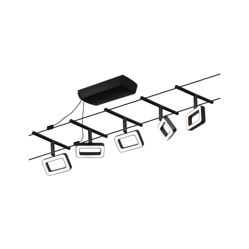 Paulmann 94485 - Sæt 5xLED/4,8W Komplet wire-system FRAME 230V sort