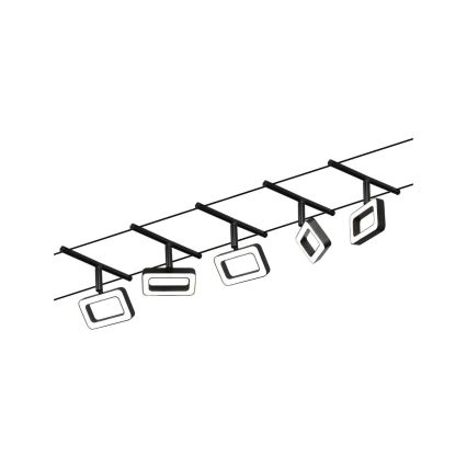 Paulmann 94485 - Sæt 5xLED/4,8W Komplet wire-system FRAME 230V sort