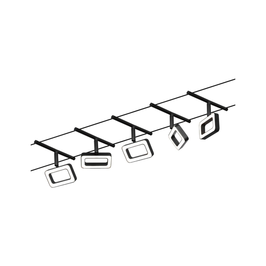 Paulmann 94485 - Sæt 5xLED/4,8W Komplet wire-system FRAME 230V sort