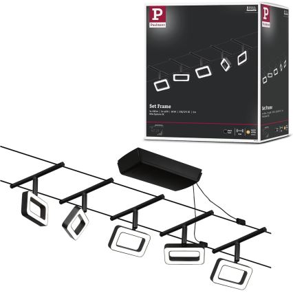 Paulmann 94485 - Sæt 5xLED/4,8W Komplet wire-system FRAME 230V sort