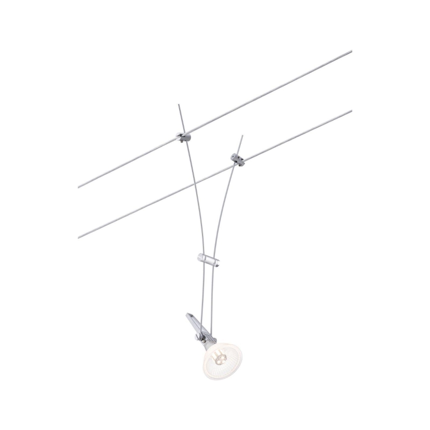 Paulmann 94487 - 1xGU5,3/50W Spotlampe til COMET 230V wire-system, mat krom
