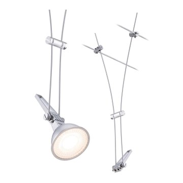 Paulmann 94487 - 1xGU5,3/50W Spotlampe til COMET 230V wire-system, mat krom
