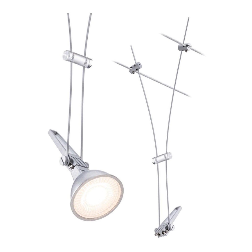 Paulmann 94487 - 1xGU5,3/50W Spotlampe til COMET 230V wire-system, mat krom