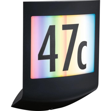 Paulmann 94513 - RGBW LED/8,2W IP44 Dæmpbar husnummerbelysning med skumringssensor PADEA 230V antracit