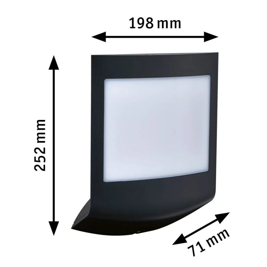 Paulmann 94513 - RGBW LED/8,2W IP44 Dæmpbar husnummerskilt med bevægelses- og skumringssensor PADEA 230V antracit