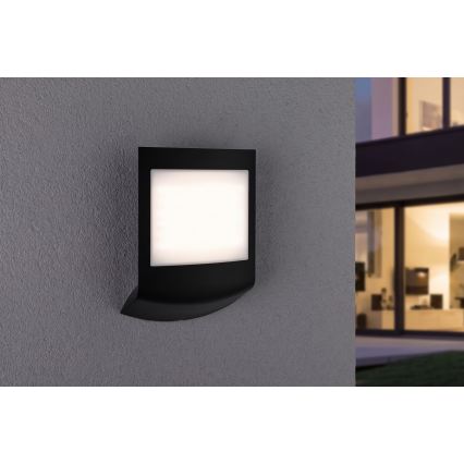 Paulmann 94513 - RGBW LED/8,2W IP44 Dæmpbar udendørs væglampe med bevægelses- og skumringssensor PADEA 230V antracit