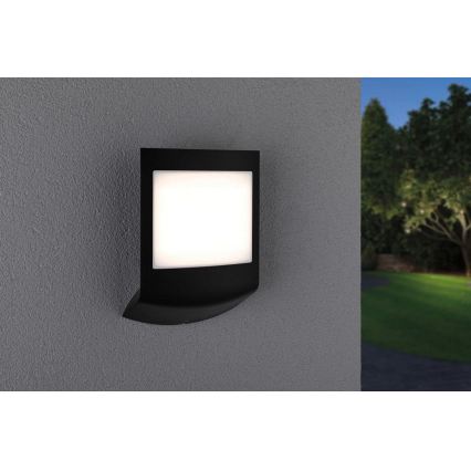 Paulmann 94513 - RGBW LED/8,2W IP44 Dæmpbar udendørs væglampe med bevægelses- og skumringssensor PADEA 230V antracit