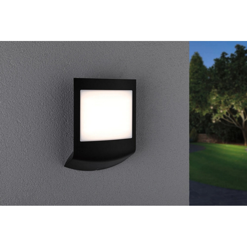 Paulmann 94513 - RGBW LED/8,2W IP44 Dæmpbar udendørs væglampe med bevægelses- og skumringssensor PADEA 230V antracit