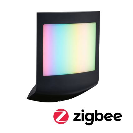 Paulmann 94513 - RGBW LED/8,2W IP44 Dæmpbar udendørs væglampe med bevægelses- og skumringssensor PADEA 230V antracit
