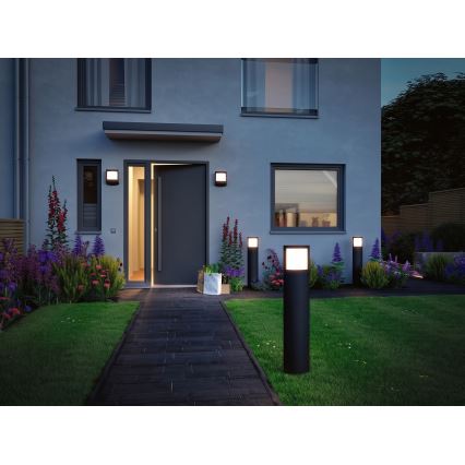 Paulmann 94514 - LED/8,5W IP44 Dæmpbar udendørslampe med bevægelses- og skumringssensor PADEA 230V antracit