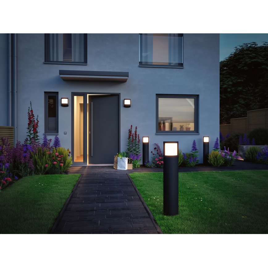 Paulmann 94514 - LED/8,5W IP44 Dæmpbar udendørslampe med bevægelses- og skumringssensor PADEA 230V antracit