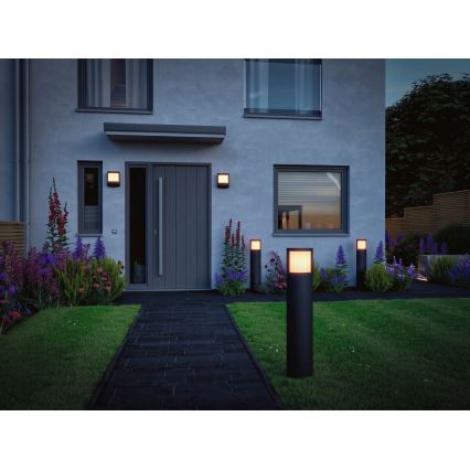 Paulmann 94514 - LED/8,5W IP44 Dæmpbar udendørslampe med bevægelses- og skumringssensor PADEA 230V antracit