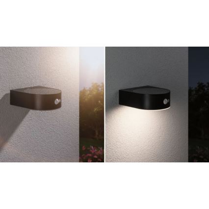Paulmann 94570 - LED/5,5W IP44 Soldrevet væglampe med sensor EILEEN 3,7V 2000 mAh