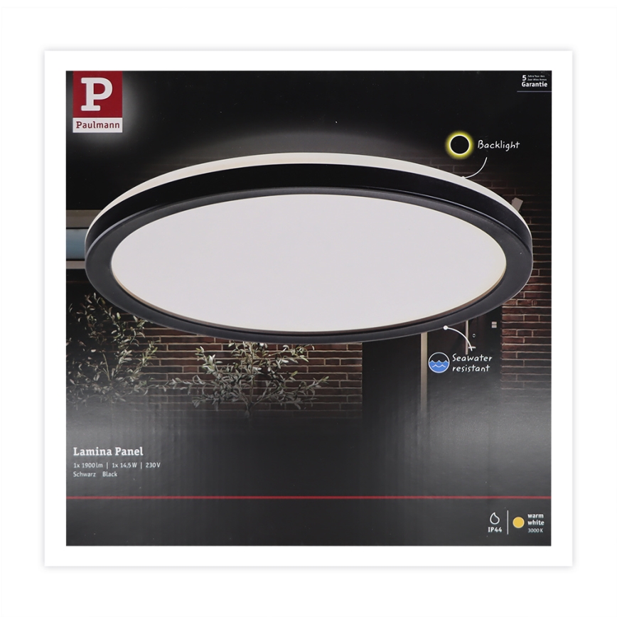Paulmann 94660 - Udendørslampe LAMINA LED/14,5W IP44 230V sort