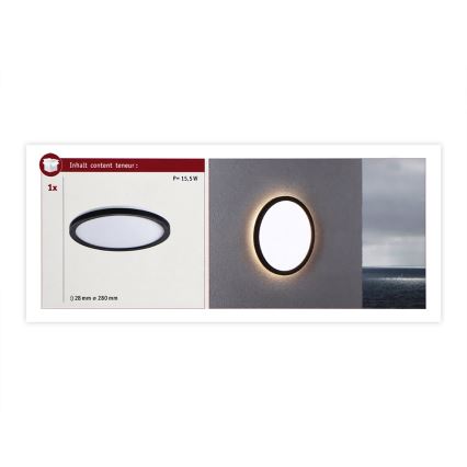 Paulmann 94660 - Udendørslampe LAMINA LED/14,5W IP44 230V sort