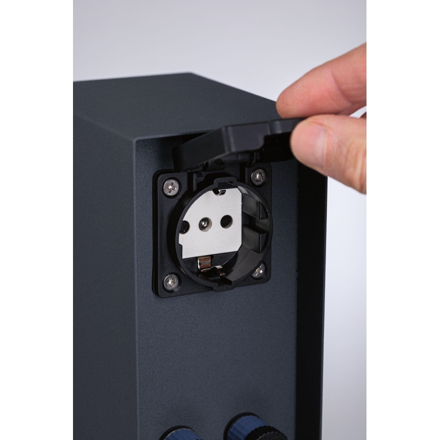 Paulmann 94700 - Udendørs stikkontaktstolpe RIO 2Z SCHUKO 230V IP44