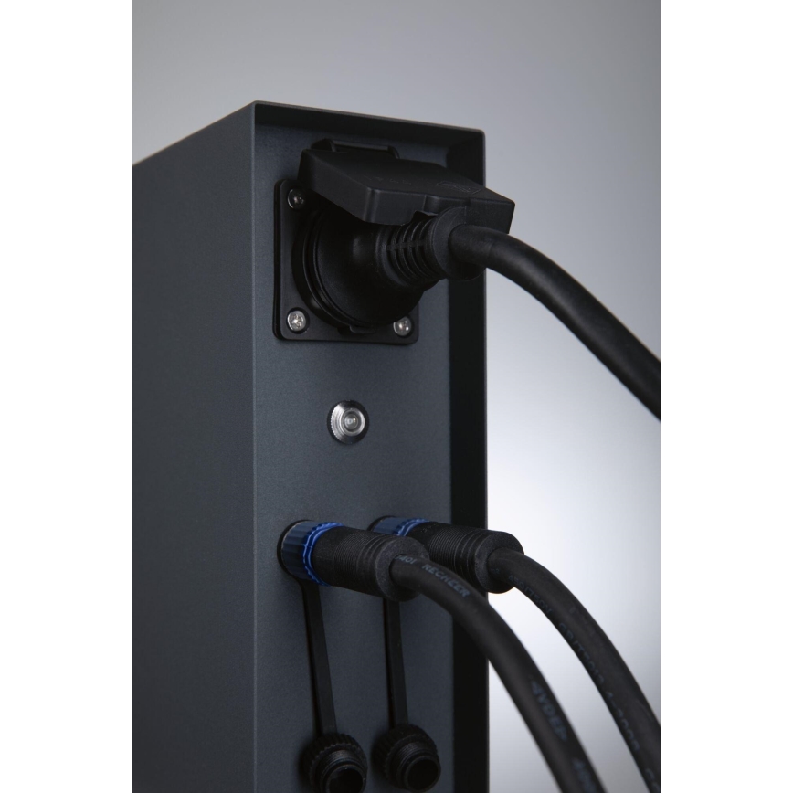 Paulmann 94701 -Udvendig stikkontaktsøjle med skumringssensor RIO 2Z SCHUKO 230V IP44