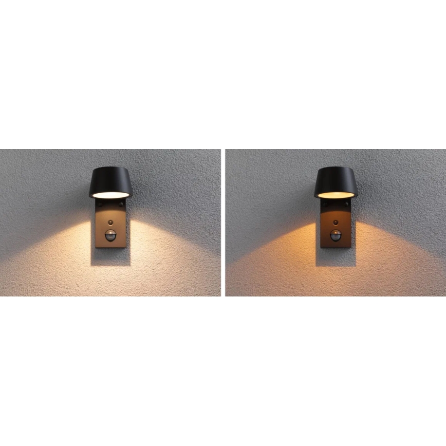 Paulmann 94714 - LED/6W IP44 Udendørs væglampe med sensor CAPERA 230V 2200/3000K