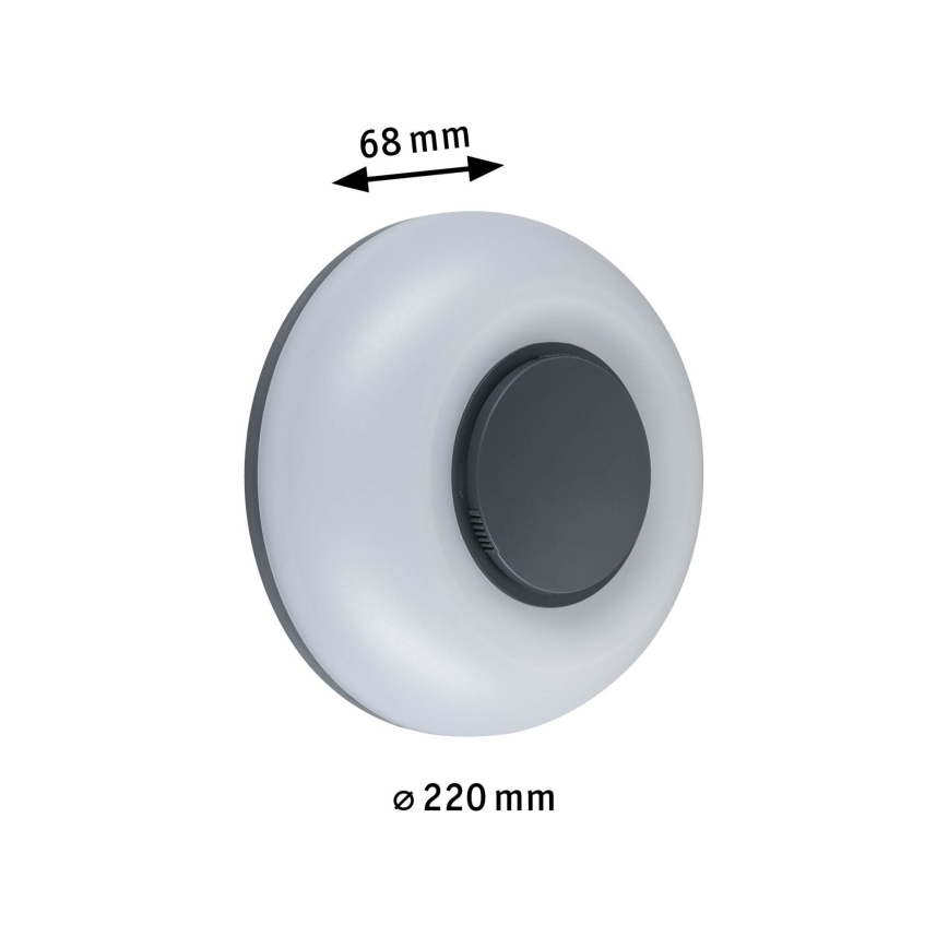 Paulmann 94955 - LED/20,5W IP65 Dæmpbar udendørs vægarmatur AUREVA 230V 2200/3000/4000K antracit