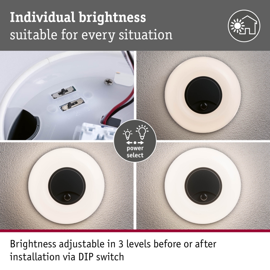 Paulmann 94956 - LED/20,5W IP65 Dæmpbar udendørs væglampe med bevægelses- og skumringssensor AUREVA 230V 2200/3000/4000K antracit