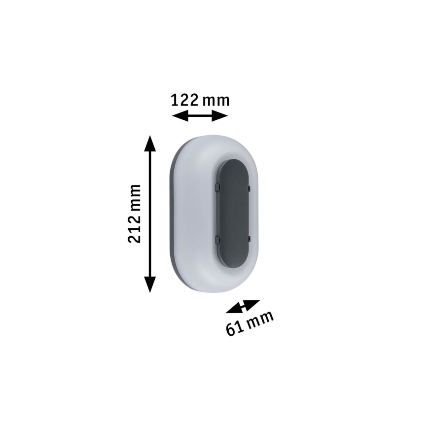 Paulmann 94957 - LED/18,5W IP65 Dæmpbar udendørs væglampe ELUNOR 230V 2200/3000/4000K antracit