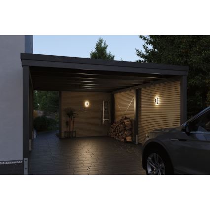 Paulmann 94958 - LED/18,5W IP65 Dæmpbar udendørs væglampe med bevægelses- og skumringssensor ELUNOR 230V 2200/3000/4000K antracit