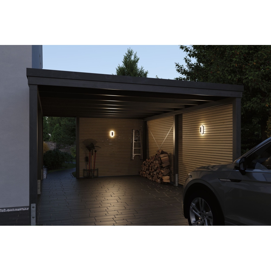 Paulmann 94958 - LED/18,5W IP65 Dæmpbar udendørs væglampe med bevægelses- og skumringssensor ELUNOR 230V 2200/3000/4000K antracit