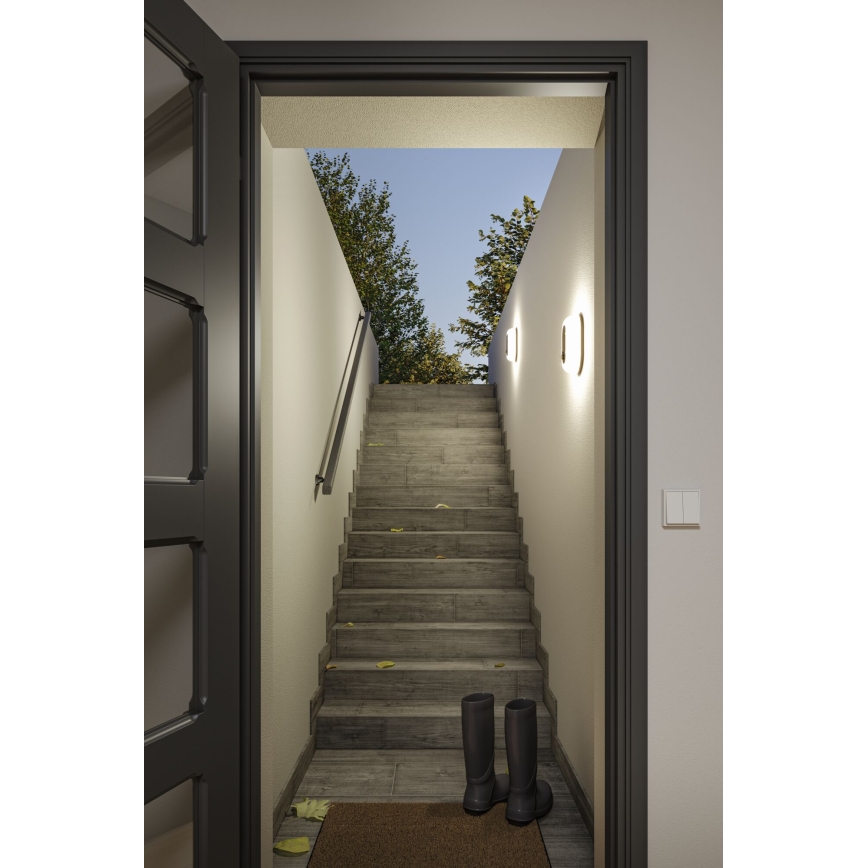 Paulmann 94958 - LED/18,5W IP65 Dæmpbar udendørs væglampe med bevægelses- og skumringssensor ELUNOR 230V 2200/3000/4000K antracit