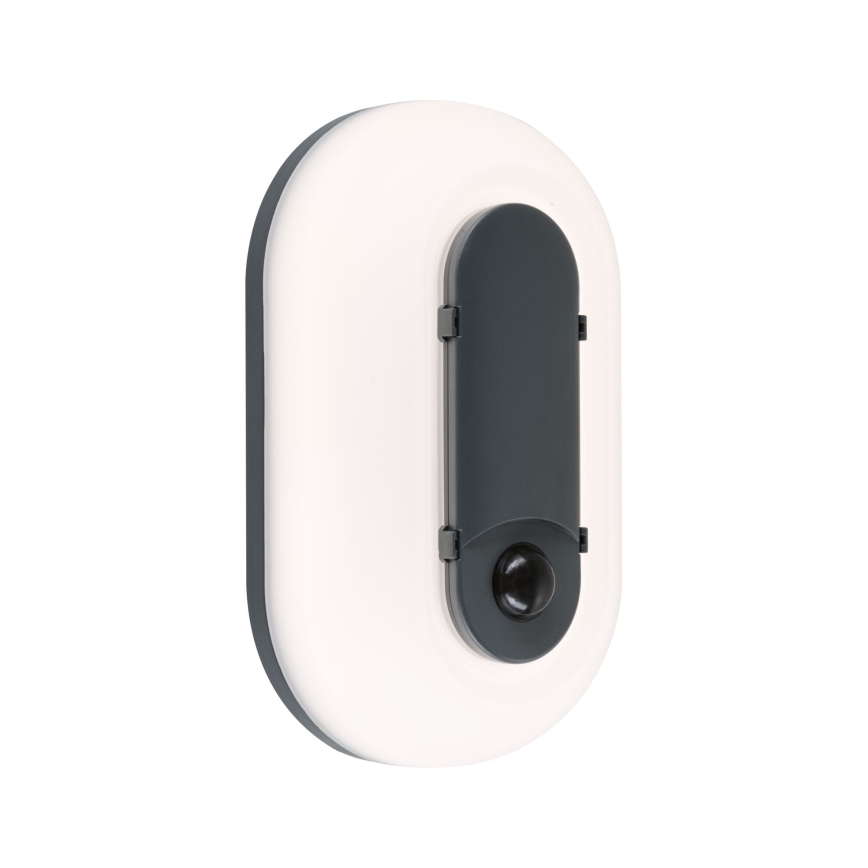 Paulmann 94958 - LED/18,5W IP65 Dæmpbar udendørs væglampe med bevægelses- og skumringssensor ELUNOR 230V 2200/3000/4000K antracit