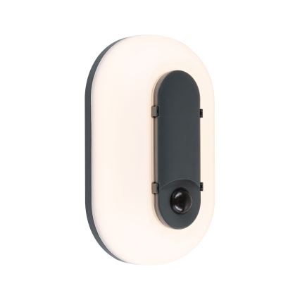 Paulmann 94958 - LED/18,5W IP65 Dæmpbar udendørs væglampe med bevægelses- og skumringssensor ELUNOR 230V 2200/3000/4000K antracit